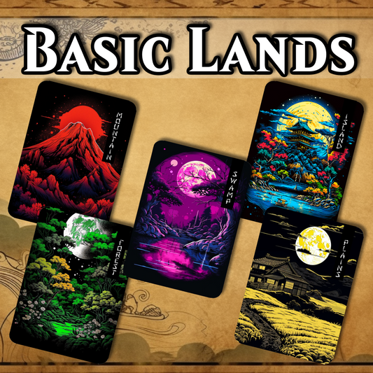 Set of basic lands in a Color Ink Style - Commander Friendly Proxy -