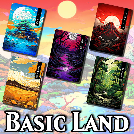 20/25 Basic lands pack in a Japanese Style • Proxy • (Mtg)