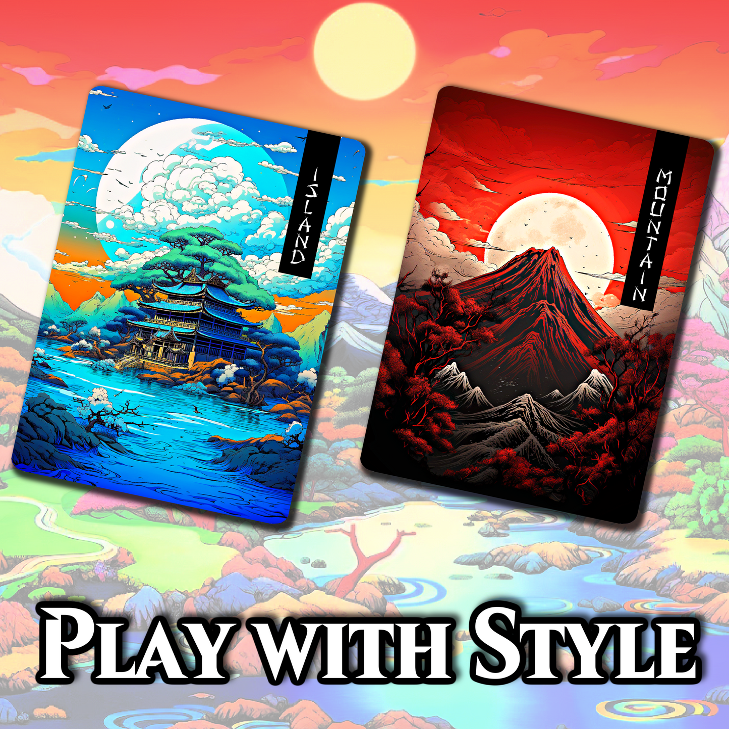 20/25 Basic lands pack in a Japanese Style • Proxy • (Mtg)