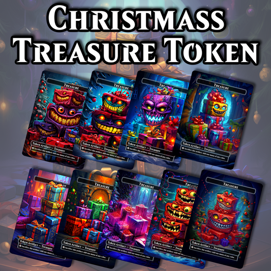 Pack of 4 Treasures Tokens in a Holiday/Christmas Style mix