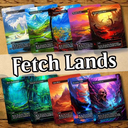 10X Fetch Lands Full Fantasy Art Set • Commander Friendly • MTG Proxy