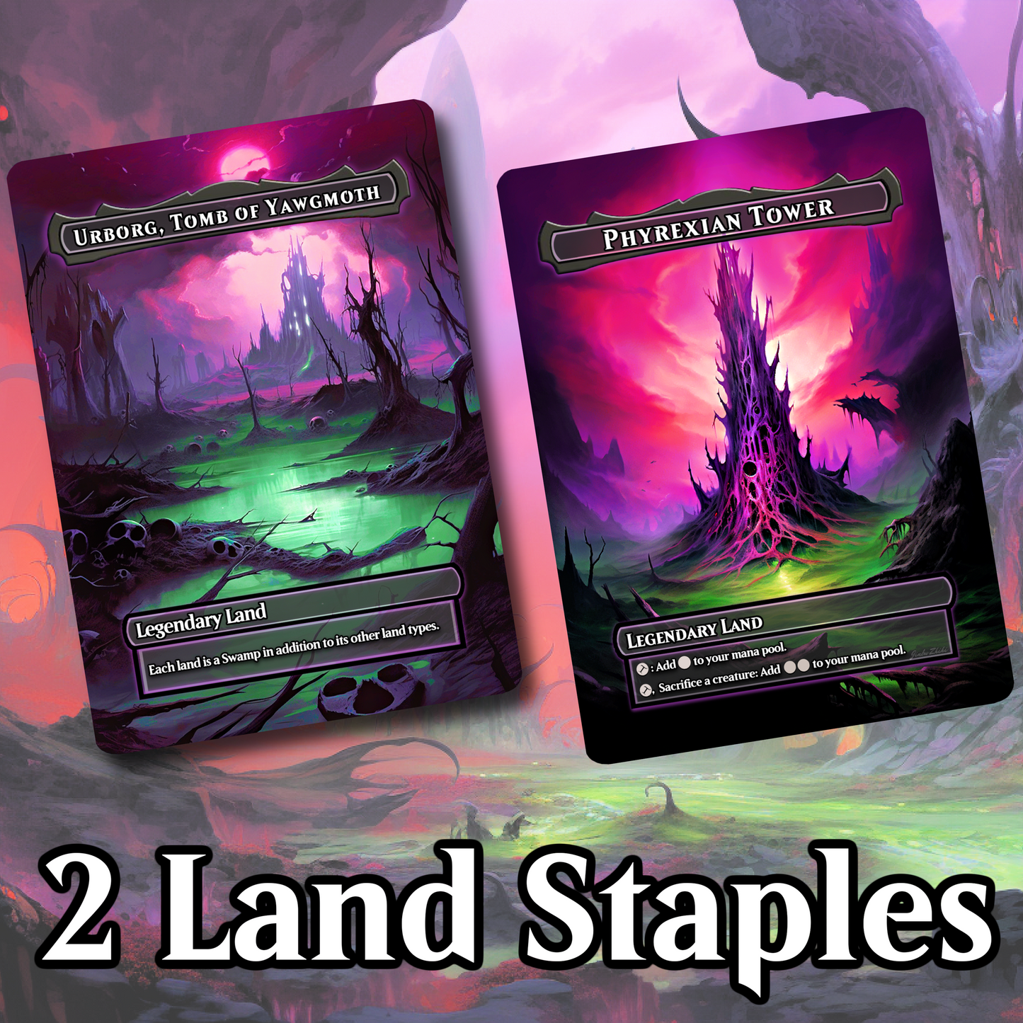 10X MTG Black Staples Proxy In A Fantasy Style • Commander Friendly •